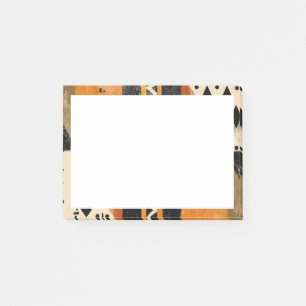 Tribal motifs in black and earth tones post-it notes