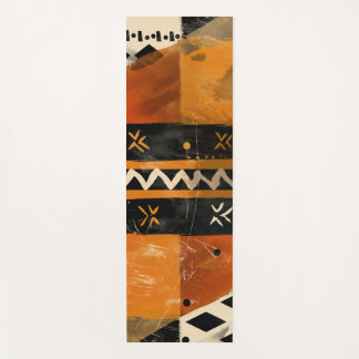 Tribal motifs in black and earth tones yoga mat