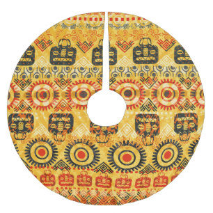 Tribal motifs: seamless ethnic pattern. brushed polyester tree skirt