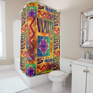 Tribal Mud Cloth Print Shower Curtain