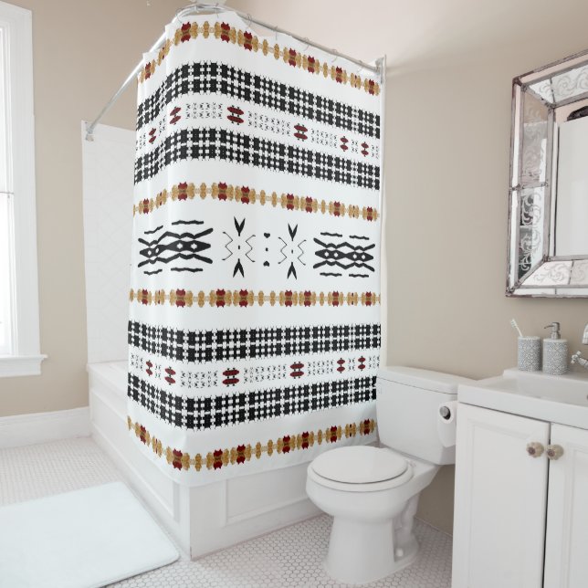 Tribal Mud Cloth  Shower Curtain (In Situ)