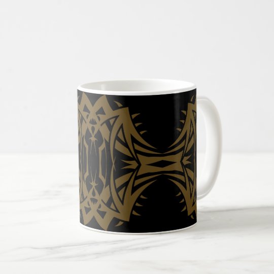 Tribal mug 14 gold to over black