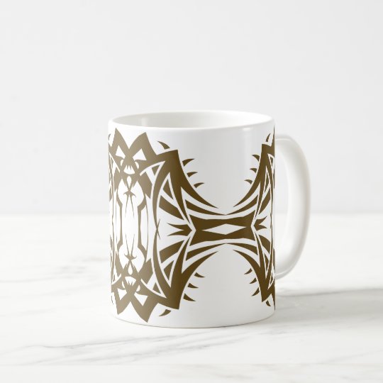 Tribal mug 14 gold to over white
