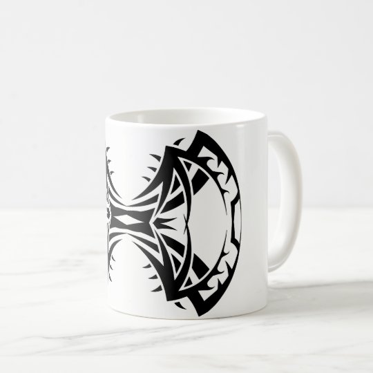 Tribal mug 14 single black to over white