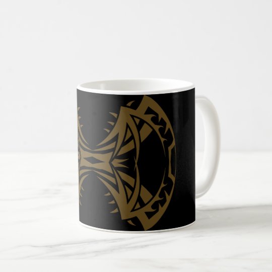 Tribal mug 14 single gold to over black
