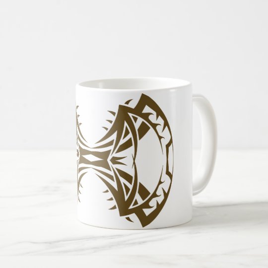 Tribal mug 14 single gold to over white