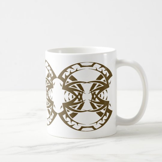 Tribal mug 15 gold to over white