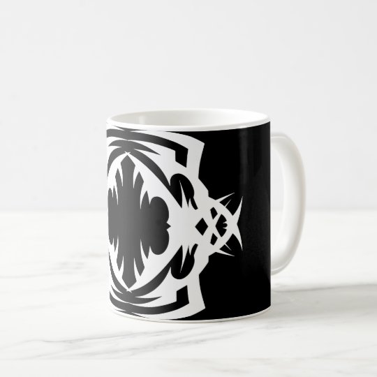 Tribal mug 16 white to over black
