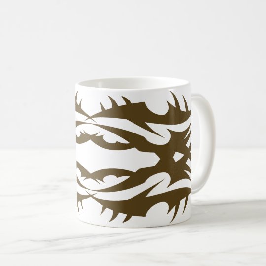 Tribal mug 17 gold to over white