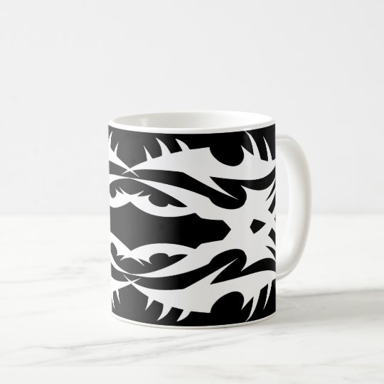 Tribal mug 17 white to over black