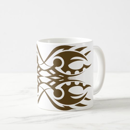 Tribal mug 18 gold to over white