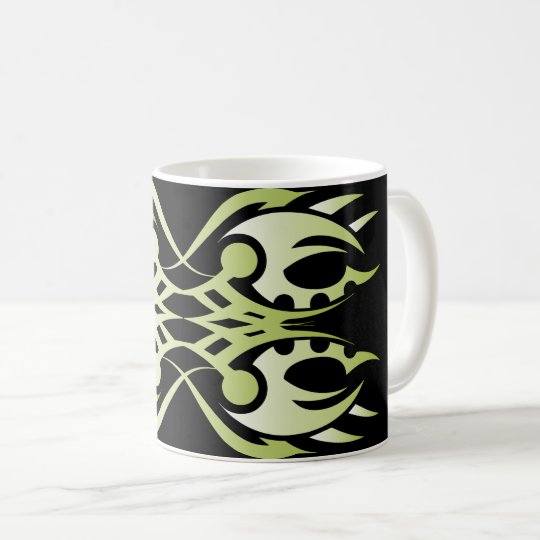 Tribal mug 18 green to over black