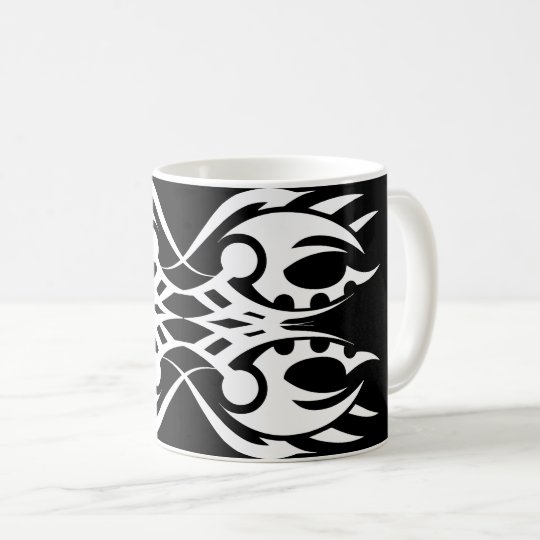 Tribal mug 18 white to over black