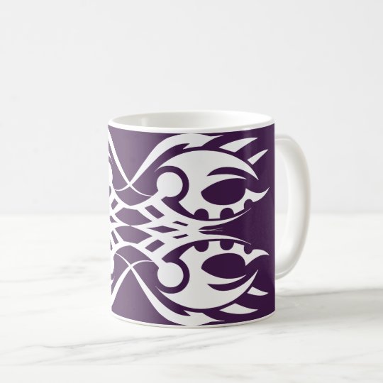 Tribal mug 18 white to over purple