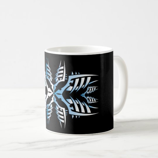 Tribal mug 7 blue over black