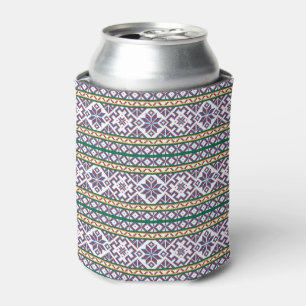 Tribal Multicolored ancient symbol folk art design Can Cooler