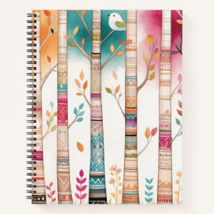 Tribal Native American Birch Tree Forest Notebook