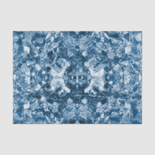 Tribal Native Art White Dark Classic Blue Design Tissue Paper