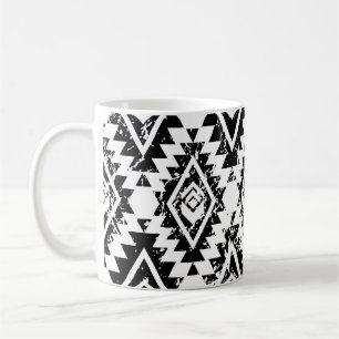 Tribal Navajo: black white geometric. Coffee Mug