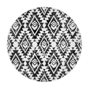 Tribal Navajo: black white geometric. Cutting Board
