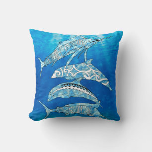 Tribal Ocean Animals Cushion
