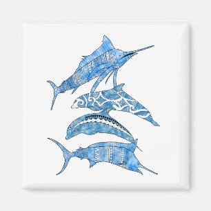 Tribal Ocean Animals Magnet