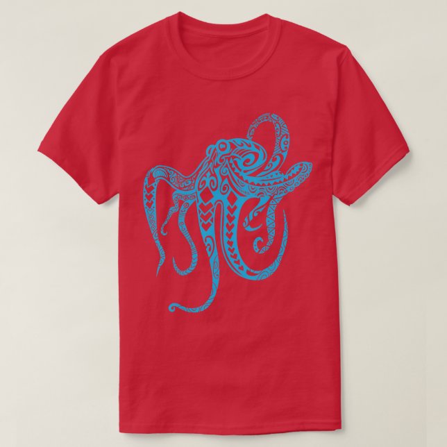 Tribal Octopus  - Polynesian Tribal  - Octopus  T-Shirt (Design Front)