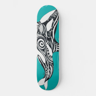 Tribal Orca Brushed Teal Skateboard