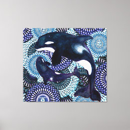 Tribal Orca Canvas Print