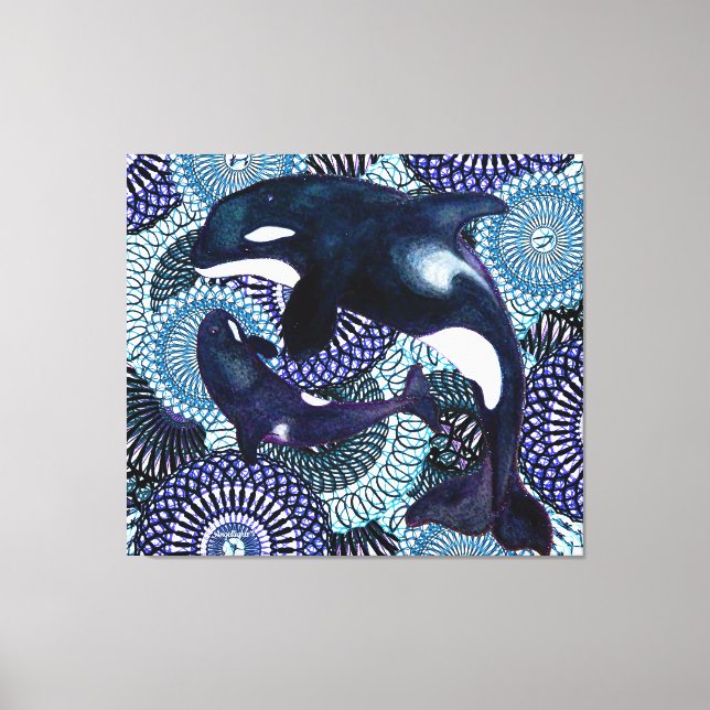 Tribal Orca Canvas Print (Front)