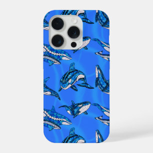 Tribal Orcas Whales iPhone 15 Pro Case