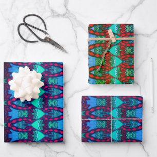 Tribal Owl and Cat Wrapping Paper Sheet