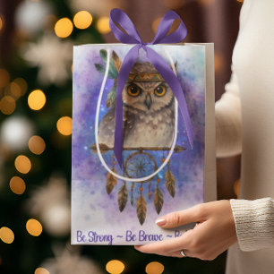 Tribal Owl – Be Strong, Be Brave, Be Kind Medium Gift Bag