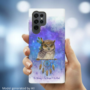 Tribal Owl – Be Strong, Be Brave, Be Kind Samsung Galaxy Case