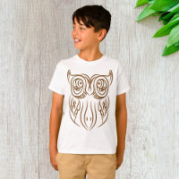 Tribal Owl Line Art Modern Brown Abstract