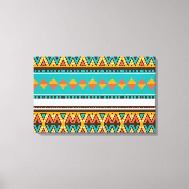 Tribal pattern in retro colours canvas print (Front)