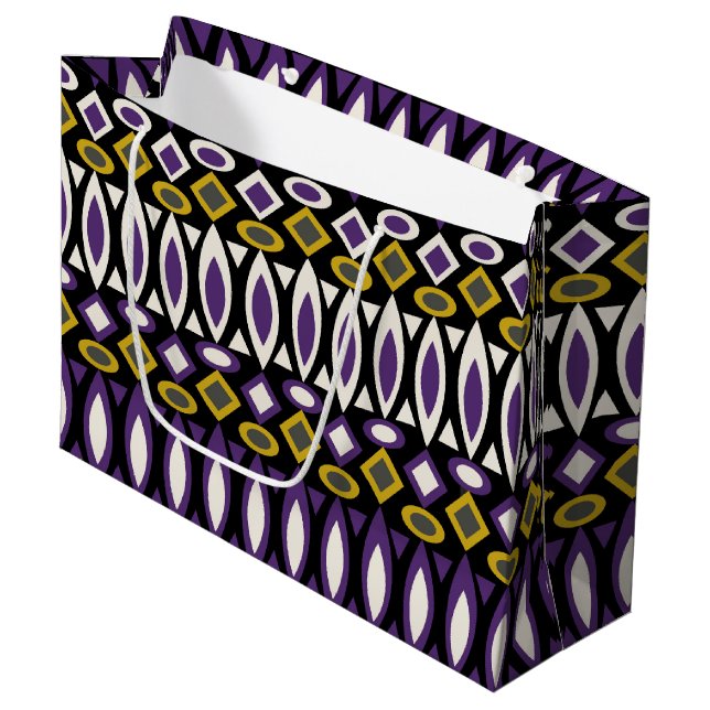 Tribal pattern large gift bag (Front Angled)