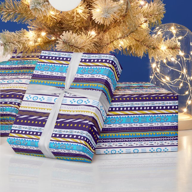 Tribal Pattern Mix Wrapping Paper (Holidays)