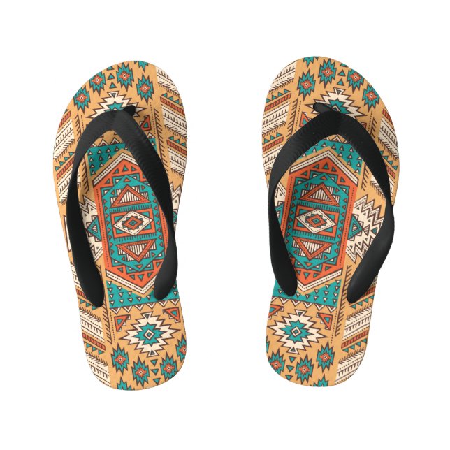 Tribal pattern, perfect for decor. kid's flip flops (Footbed)