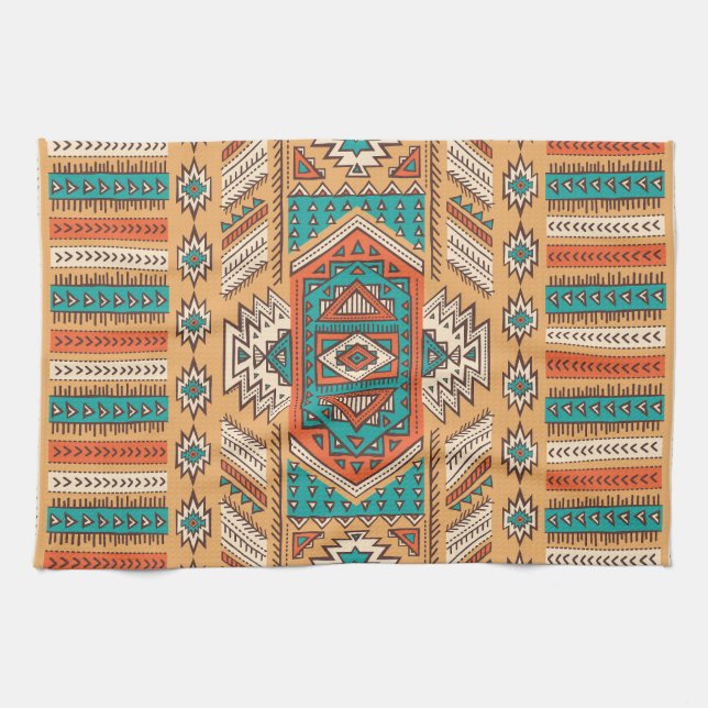 Tribal pattern, perfect for decor. tea towel (Horizontal)