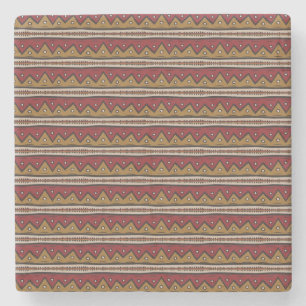 Tribal pattern stone coaster