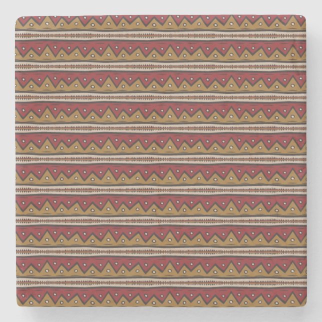 Tribal pattern stone coaster (Front)