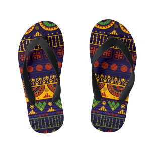 Tribal pattern, versatile for various uses. kid's flip flops