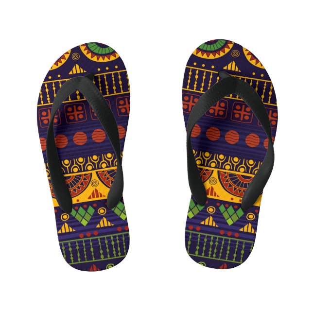 Tribal pattern, versatile for various uses. kid's flip flops (Footbed)
