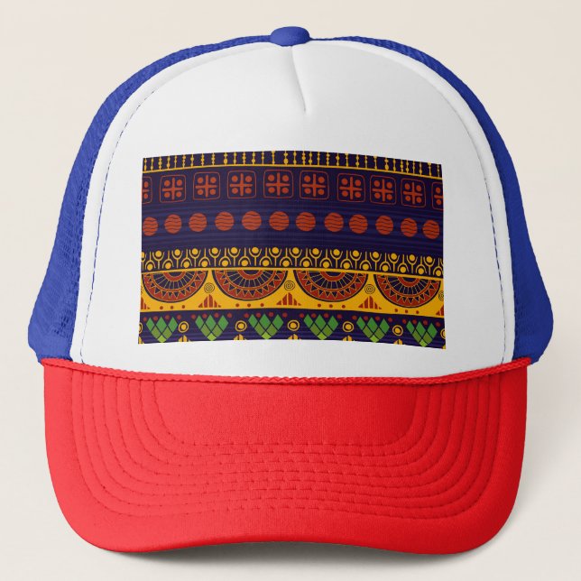 Tribal pattern, versatile for various uses. trucker hat (Front)