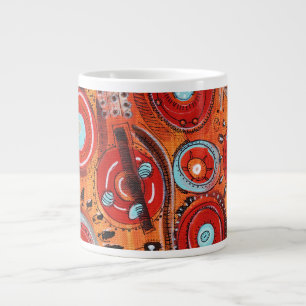 Tribal Pattern Warm Colours Large Coffee Mug