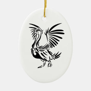Tribal Pelican Art Ceramic Tree Decoration