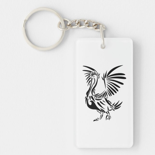 Tribal Pelican Art Key Ring (Front)