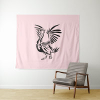 Tribal Pelican Art on Pink