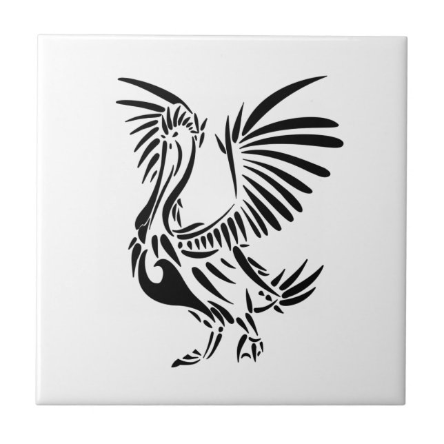Tribal Pelican Art Tile (Front)